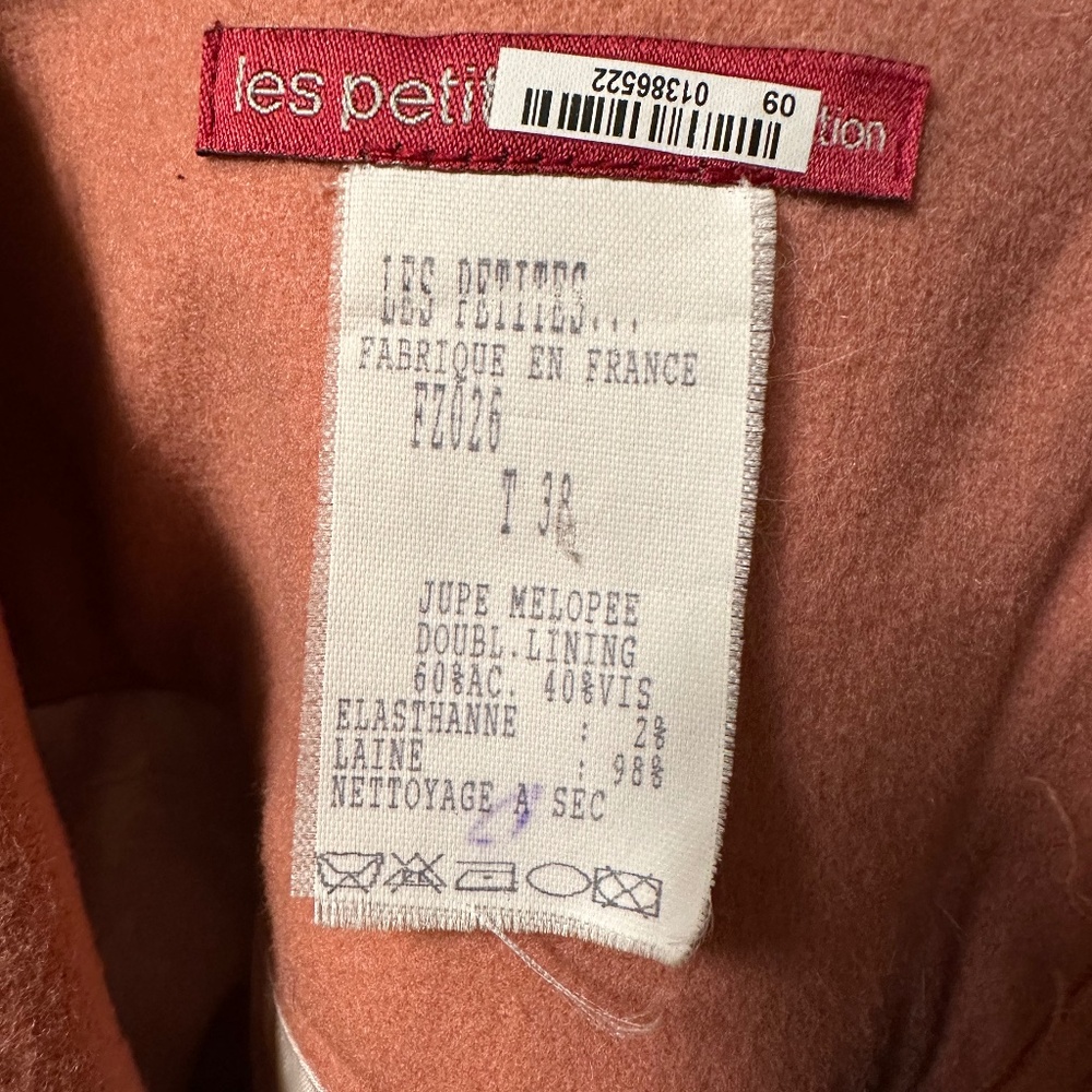 Les Petites Wool Skirt, pink, Asymmetrical hem, lined - Picture 4 of 4